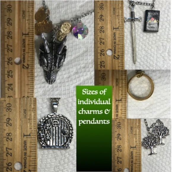 The Hobbit J. R. R. Tolkien Handmade Literature Necklace, Smaug Arkenstone Ring - Picture 14 of 16